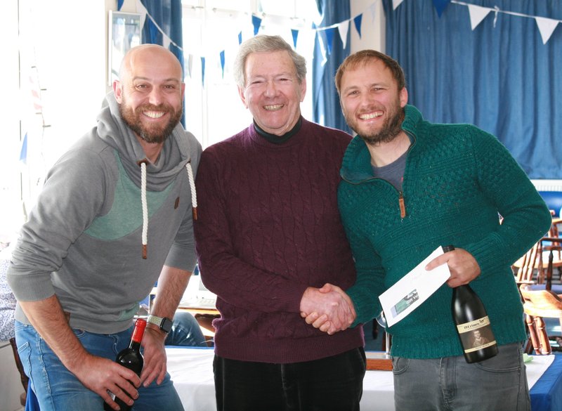 Osprey Final Fling 2023 Winners Peter and Geoff with Alan Skitt Blithfield Commodor resized